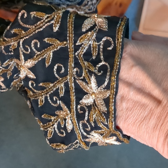 VINTAGE BEADED SILK Bolero jacket - Picture 6 of 10